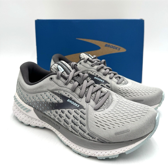 Brooks Shoes - Brooks ADRENALINE GTS 21 Women's LIGHTLY USED Running Shoe Grey US Size 6.5 Wide